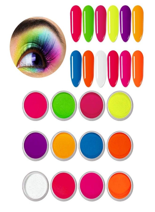 NAILWIND 12 Colors Neon Nail Powder Fluorescent Powder, Nail Pigments Dust Nail Glitter, Pigment Eyeshadow for Face Body Makeup Nail Art Decoration - Image 2