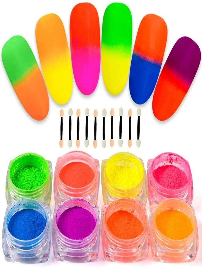 NAILWIND 12 Colors Neon Nail Powder Fluorescent Powder, Nail Pigments Dust Nail Glitter, Pigment Eyeshadow for Face Body Makeup Nail Art Decoration - Image 3