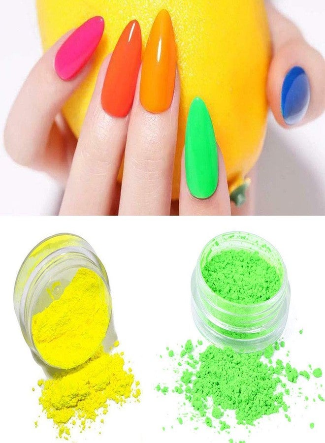 NAILWIND 12 Colors Neon Nail Powder Fluorescent Powder, Nail Pigments Dust Nail Glitter, Pigment Eyeshadow for Face Body Makeup Nail Art Decoration - Image 4