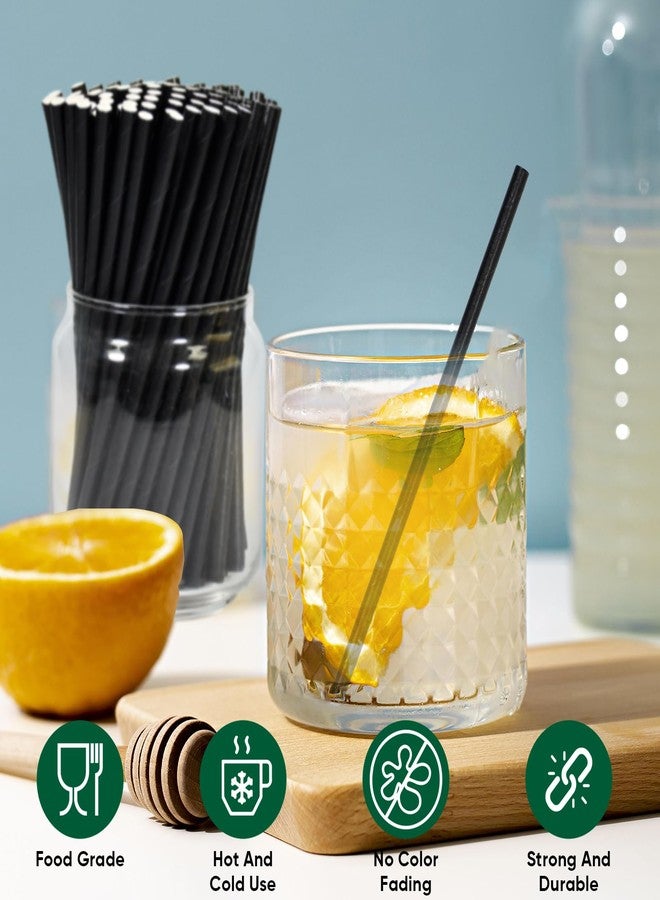 Chunspak Disposable 6 inch Short Paper Drinking Straws, Black Cocktail Straws 500 Counts, 0.24" Diameter - 4 PLY Thick Paper (Restaurant Quality) - Image 3