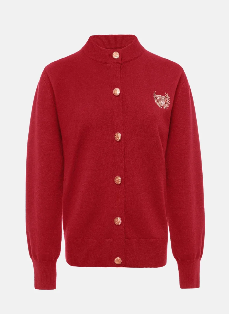 Lichi Cardigan with embroidery and golden buttons