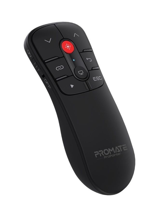 PROMATE Laser Pointer Presenter, Universal Dual Dongle USB-C and USB-A PPT Presentation Presenter, 10m Working Range and Button Controls for Mac OS, Windows, ProPointer Black - Image 1