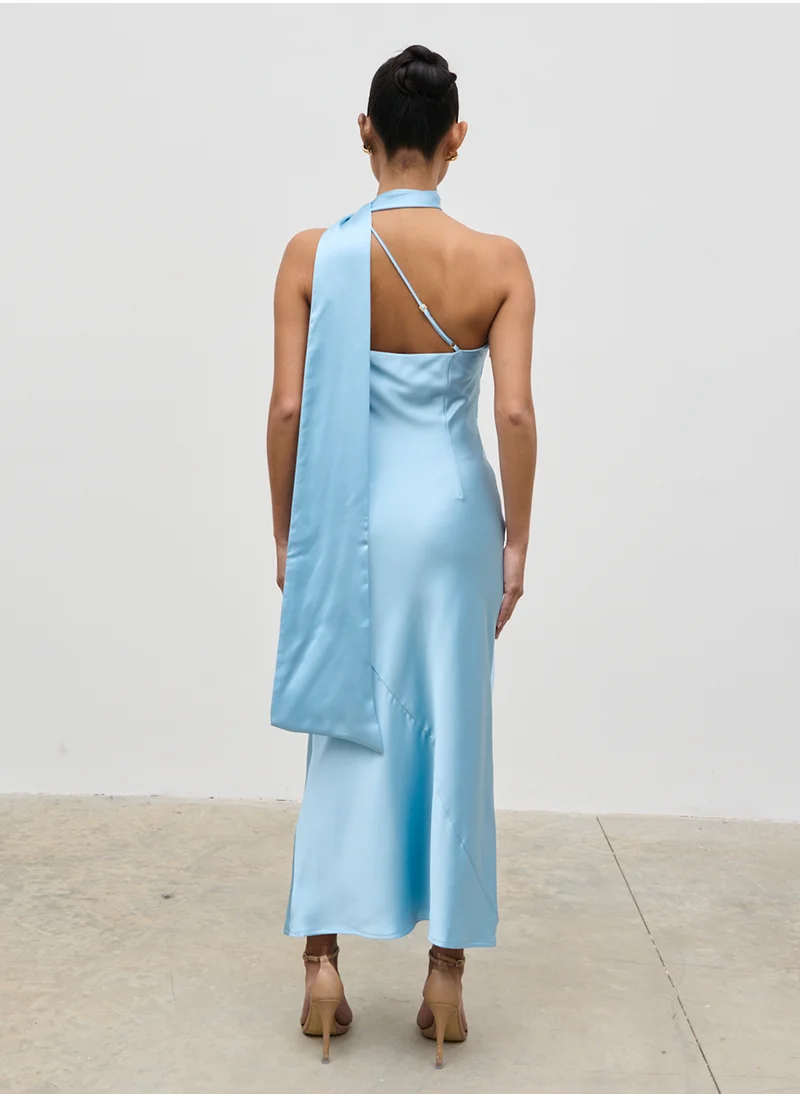 بريتي لافيش One Shoulder Scarf Maxi Dress