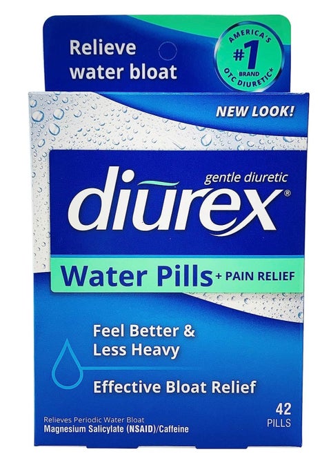 Diurex Water Pills + Pain Relief - Relieve Water Bloat, Cramps, & Fatigue - 42 Count