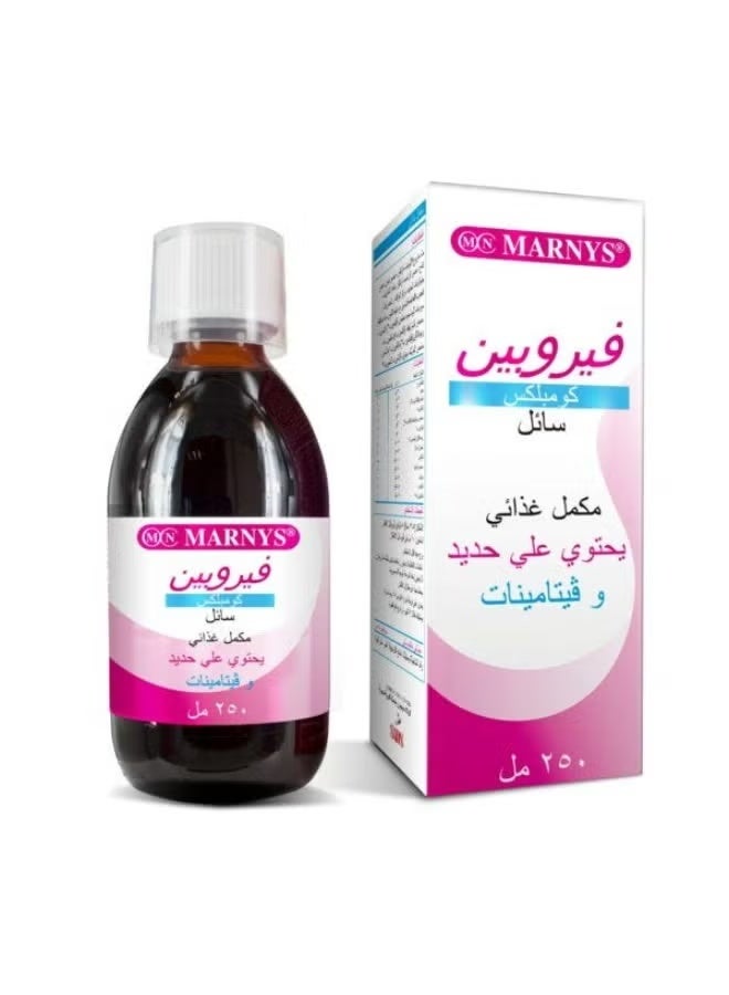 Marnys Ferrobin is a dietary supplement containing iron and vitamins, 250 ml.