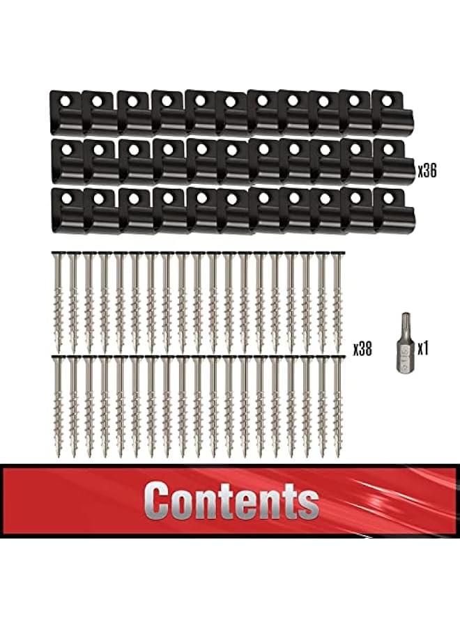 Arabest Start Clips - Universal Hidden Fasteners for Composite Decking (36 Pack, Black) - Image 3