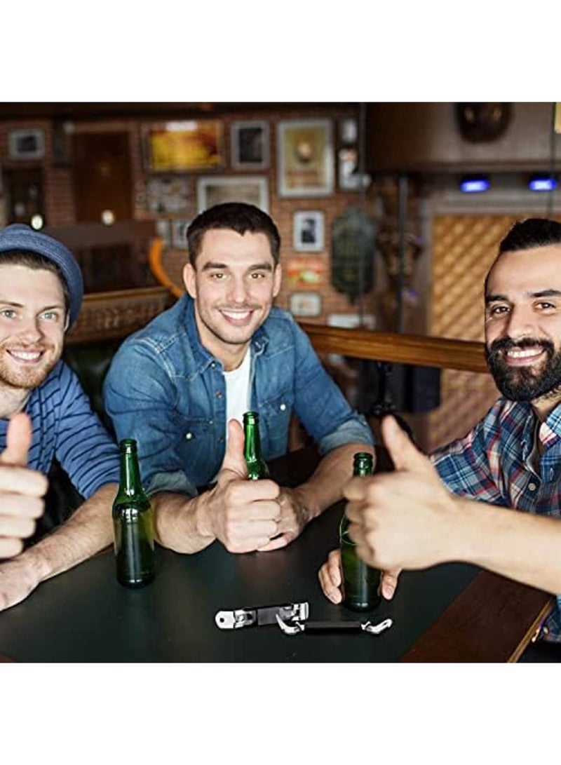 Luckam Magnetic Bottle Openers Classic Stainless Steel Punch Opener Can Tapper Bottle Opener with Magnet for Refrigerator Camping and Traveling - Image 3