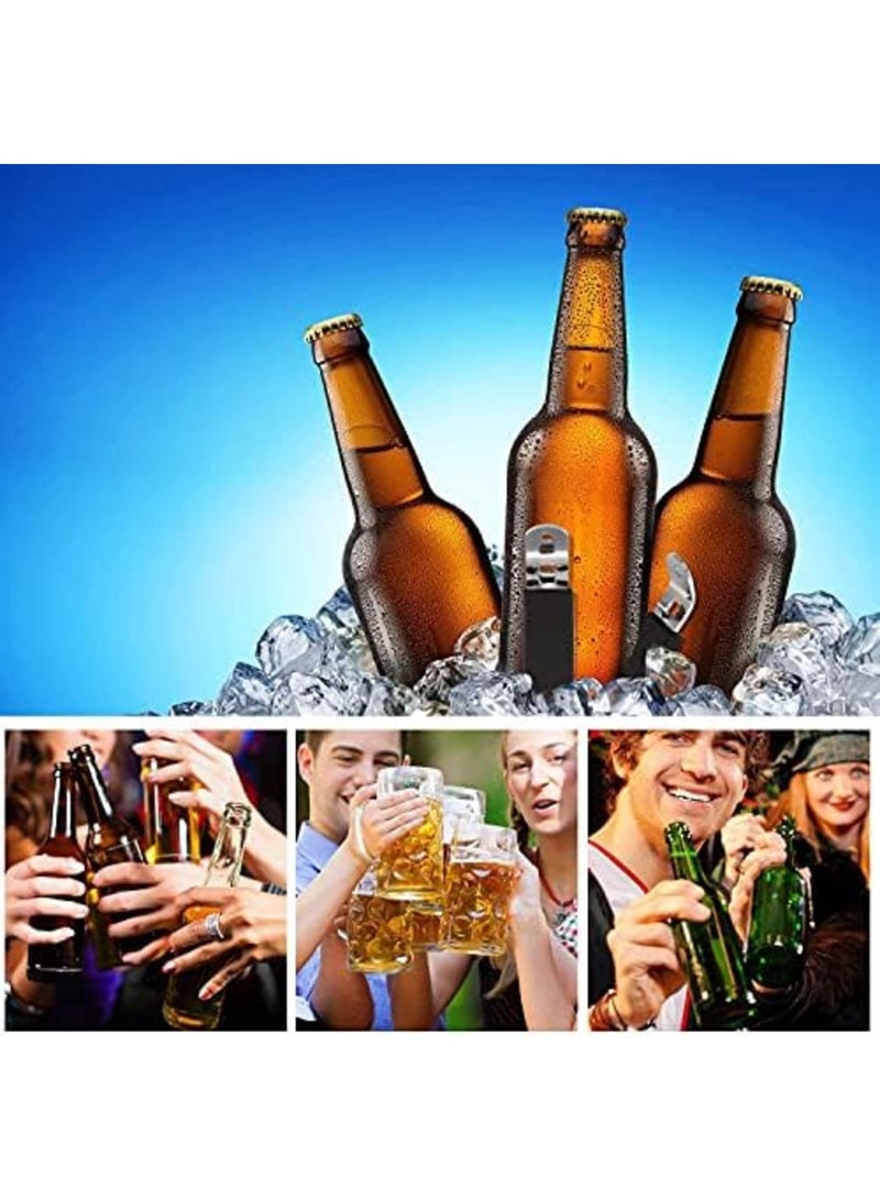 Luckam Magnetic Bottle Openers Classic Stainless Steel Punch Opener Can Tapper Bottle Opener with Magnet for Refrigerator Camping and Traveling - Image 2