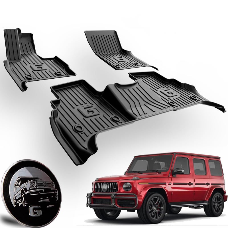 Original Floor Mats for 20192024 2025 MercedesBenz G ClassG550G580AMG G63 SUV Custom Fit All Weather TPE Floor Liners 1st 2nd Row Full Set Car Mats Black