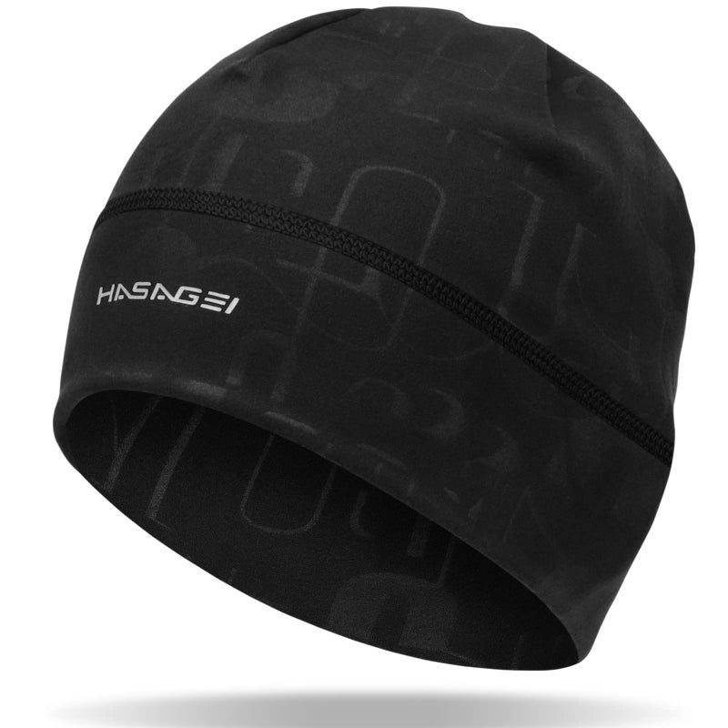 HASAGEI Skull Caps Beanies for Men & Women - Elastic Thermal Ski Running Hat, Windproof Cycling Cap Helmet Liner Soft Unisex Cold Weather Beanie Hat for Fall, Spring & Winter Black - Image 1