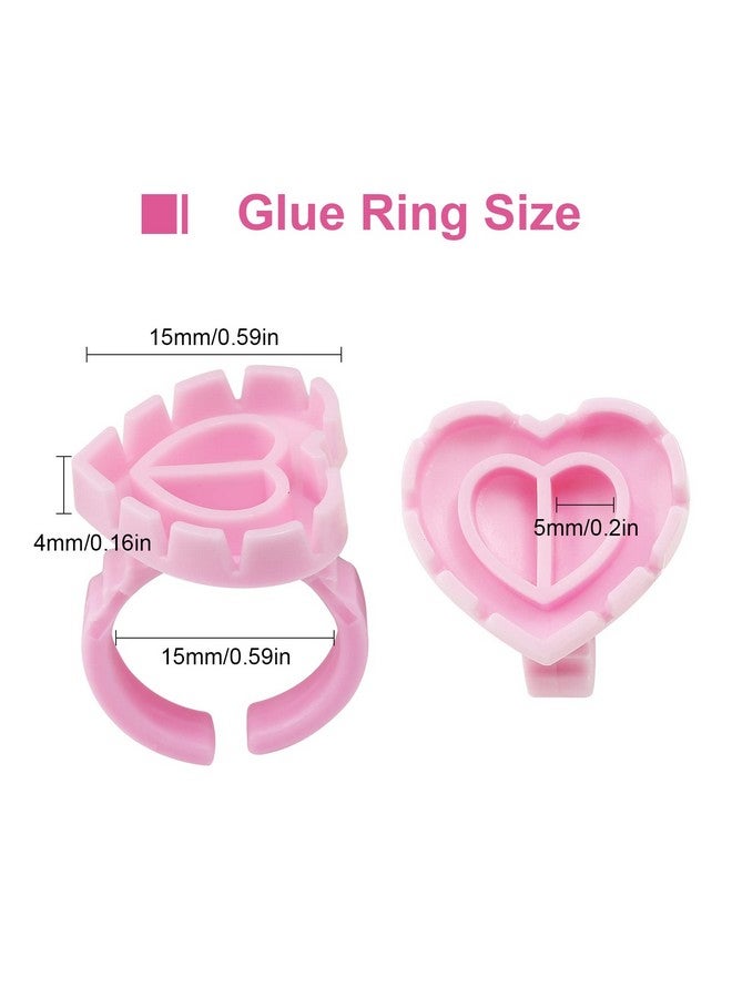Autdor Glue Rings Autdor 500Pcs Glue Rings For Eyelash Extensions Pink Lash Glue Rings Pigment Ring Cups Lash Glue Holder For Lash Extension Supplies Makeup Lip Microblading Supplies Nail Art - Image 3
