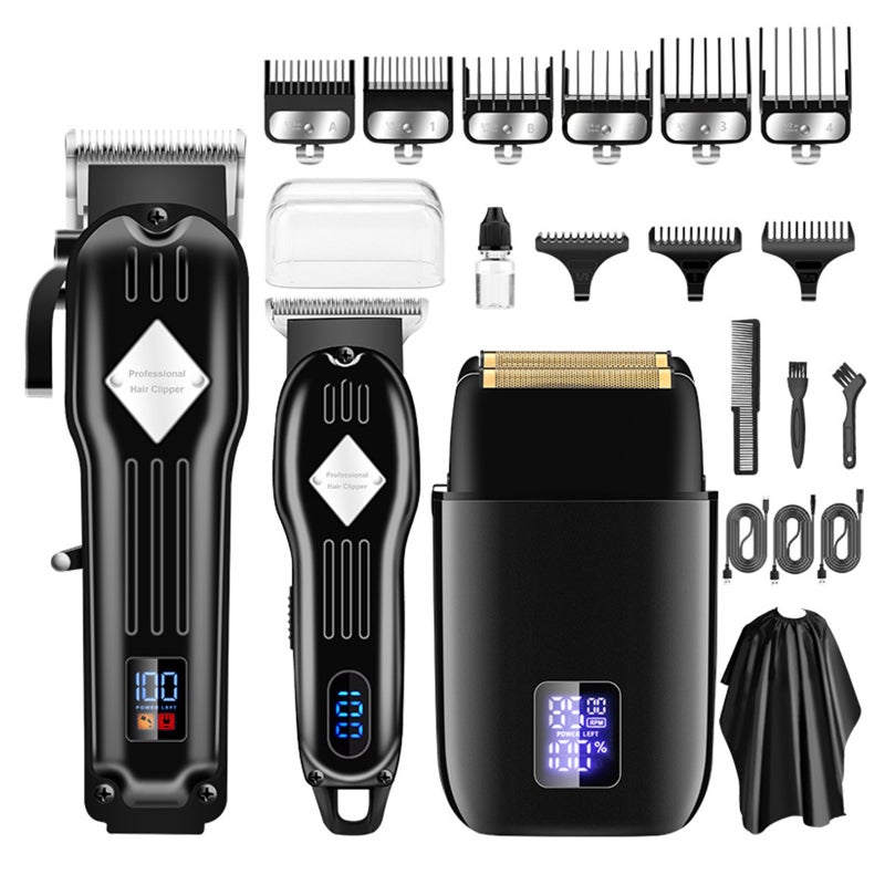 Electric Hair Clippers for Men Cordless Hair Clippers Trimmer Beard Trimmer Kit Bald Head Shaver Men's Haircut Kit for Barber with LCD Display 9 Guide Combs Mens Gifts - Image 1