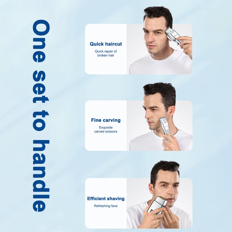Electric Hair Clippers for Men Cordless Hair Clippers Trimmer Beard Trimmer Kit Bald Head Shaver Men's Haircut Kit for Barber with LCD Display 9 Guide Combs Mens Gifts - Image 5