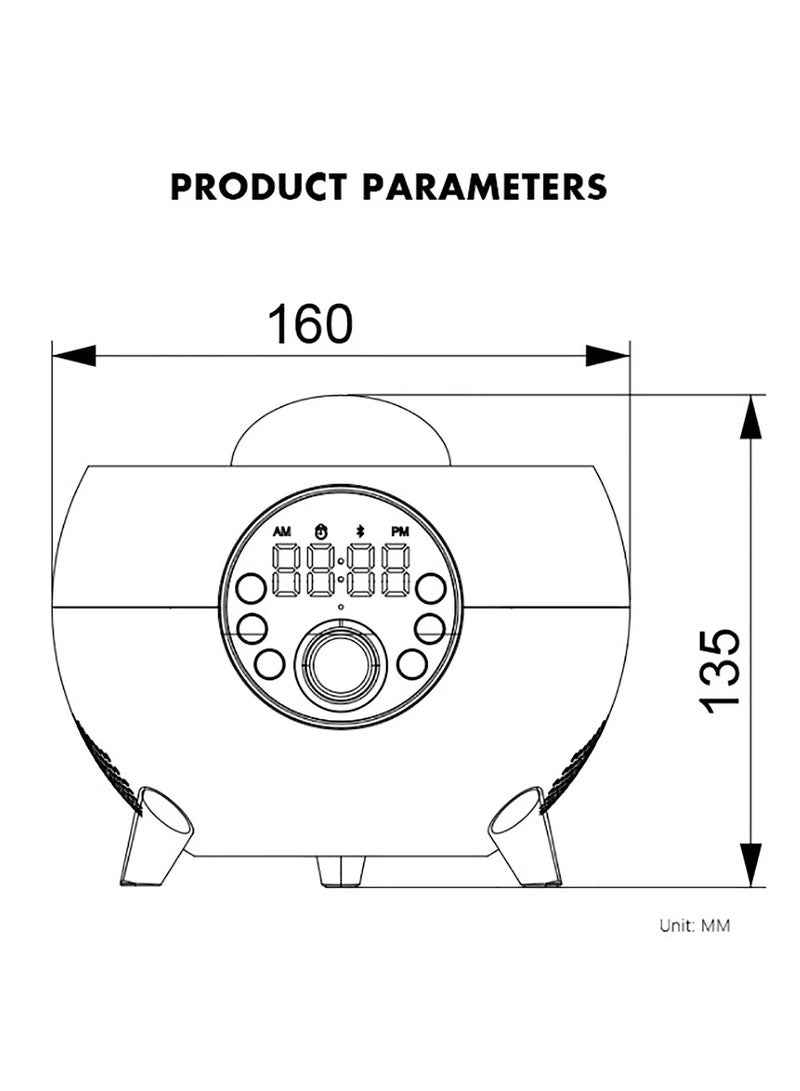 TIGER 5-in-1 White Noise Machine & Alarm Clock with Bluetooth Speaker, Galaxy Projector Light, Wireless Charging Pad & LED Ambient Lighting | Sleep Sound Aid with Subwoofer | High Volume Bedroom Clock | Relaxing Night Light for Kids & Adults | Perfect Gift - Image 4