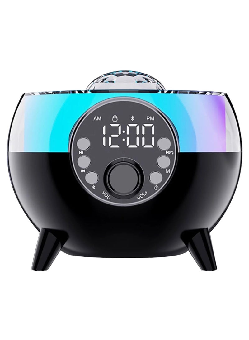 TIGER 5-in-1 White Noise Machine & Alarm Clock with Bluetooth Speaker, Galaxy Projector Light, Wireless Charging Pad & LED Ambient Lighting | Sleep Sound Aid with Subwoofer | High Volume Bedroom Clock | Relaxing Night Light for Kids & Adults | Perfect Gift - Image 1