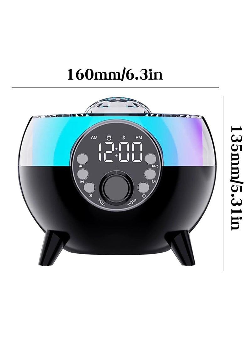 TIGER 5-in-1 White Noise Machine & Alarm Clock with Bluetooth Speaker, Galaxy Projector Light, Wireless Charging Pad & LED Ambient Lighting | Sleep Sound Aid with Subwoofer | High Volume Bedroom Clock | Relaxing Night Light for Kids & Adults | Perfect Gift - Image 2