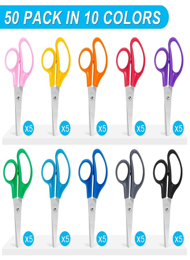 TooyBing 50 Pack Kids Scissors, 5 Inch Bulk Scissors for School, Blunt Tip for Child Student Teacher, Kids Safety for Preschool Classroom Office Home, School Supplies Craft Cutting Paper - Image 2