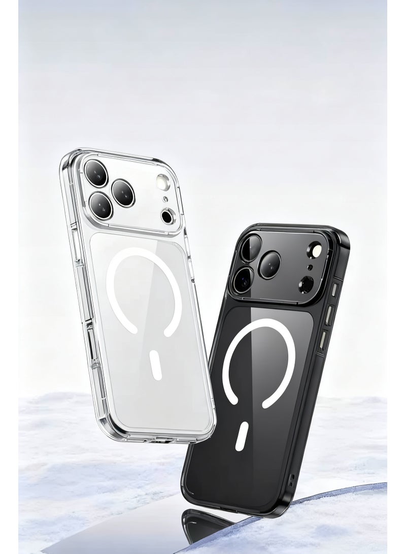 ألترون جراب شفاف مغناطيسي وغير مغناطيسي من ALTRONE Aurora متوافق مع iPhone 17 Pro Max، مضاد للاصفرار، يحمي العدسات، تصميم نحيف مقاوم للصدمات (إصدار 2025) (أسود جرافيت)) - Image 1