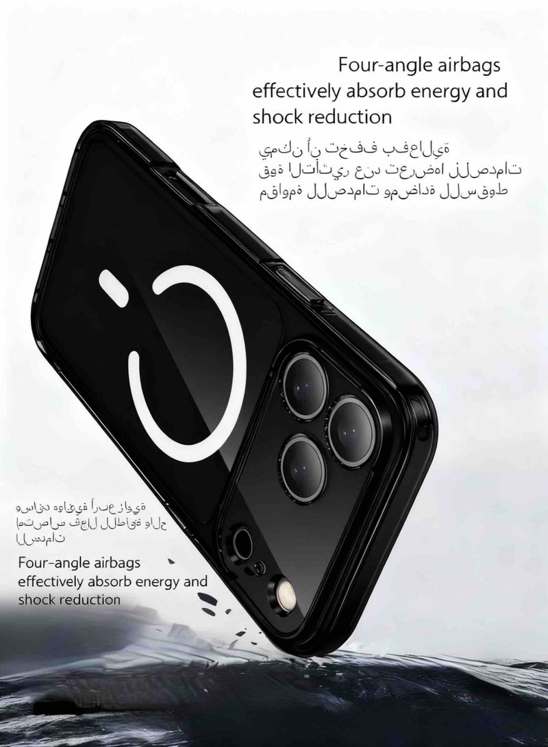 ألترون جراب شفاف مغناطيسي وغير مغناطيسي من ALTRONE Aurora متوافق مع iPhone 17 Pro Max، مضاد للاصفرار، يحمي العدسات، تصميم نحيف مقاوم للصدمات (إصدار 2025) (أسود جرافيت)) - Image 5