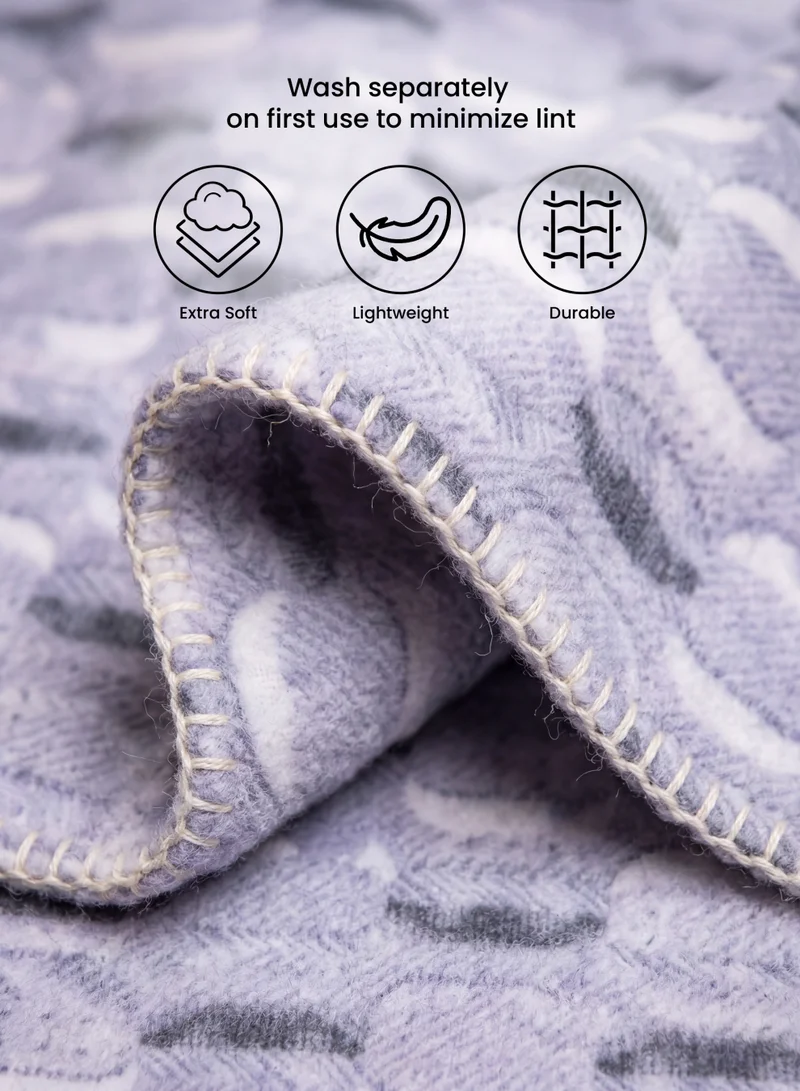 PARRY LIFE Parry Life 2-Ply Cloudy Blanket – Ultra Soft Printed Polyester Travel Blanket 130×180 cm