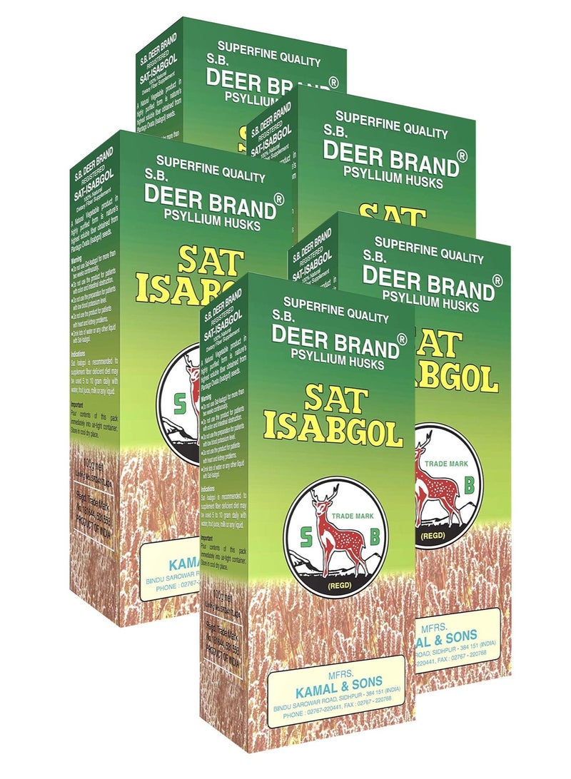 Deer Brand Sat Isabgol | Pure Psyllium Husk 100g X 5 - Image 2