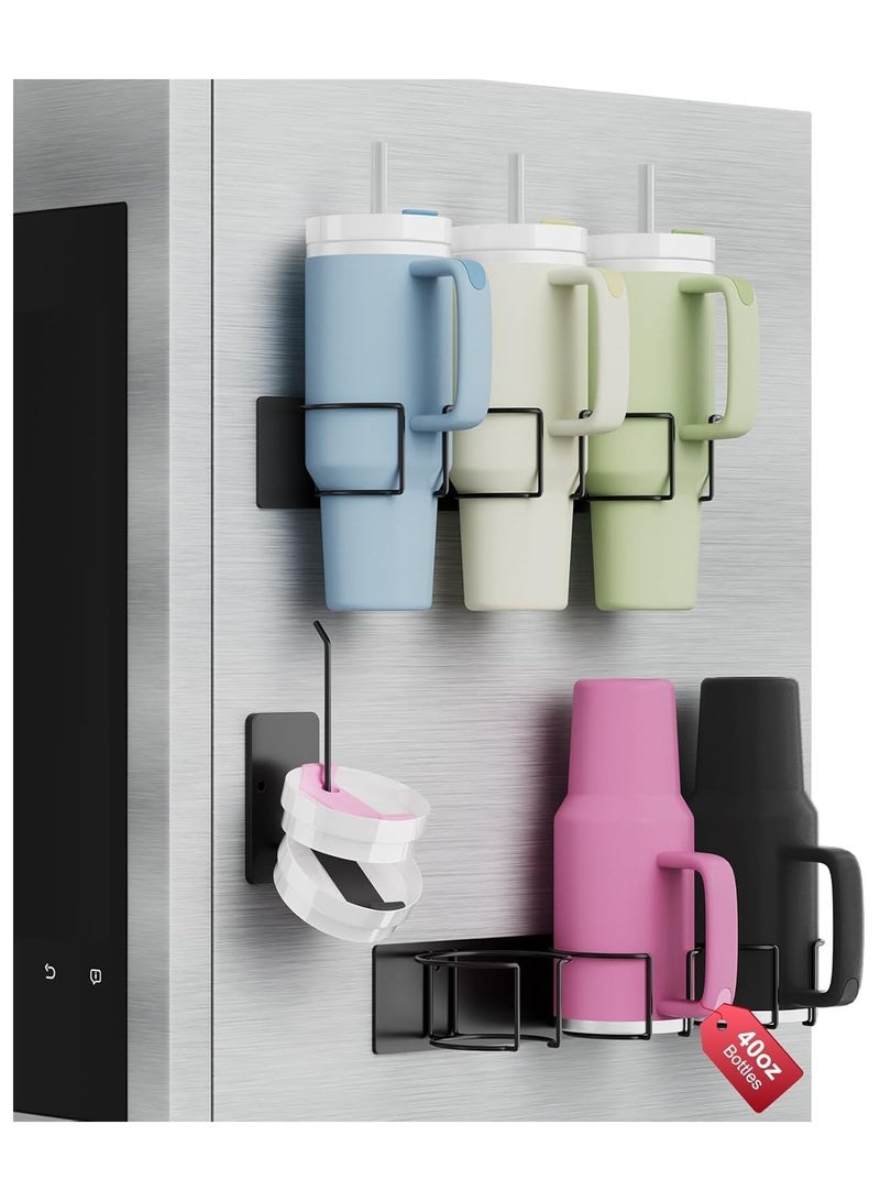 Magnetic stanley Cup Holder for Refrigerator, Water Bottle Organizer For stanley 40 oz with Handle, Tumbler Lid Organizer For stanley Cup Accessories  - Image 1