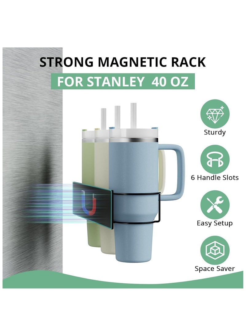Magnetic stanley Cup Holder for Refrigerator, Water Bottle Organizer For stanley 40 oz with Handle, Tumbler Lid Organizer For stanley Cup Accessories  - Image 5