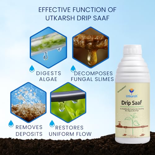 Utkarsh Drip Saaf | Eco Friendly Product For Cleaning Drip System | Biodegrades Organic Stuffs in the Drips | 5 Liter; Pack of 1 - Image 2