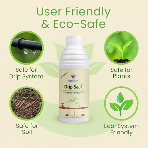 Utkarsh Drip Saaf | Eco Friendly Product For Cleaning Drip System | Biodegrades Organic Stuffs in the Drips | 5 Liter; Pack of 1 - Image 4