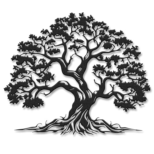 Xedatric Tree of Life Wall Art,Metal Tree Wall Decor in Matte Black,Nature-Inspired Tree of Life Wall Decor for Living Room,Bedroom & Spiritual Spaces (15.3"x12.6") - Image 1