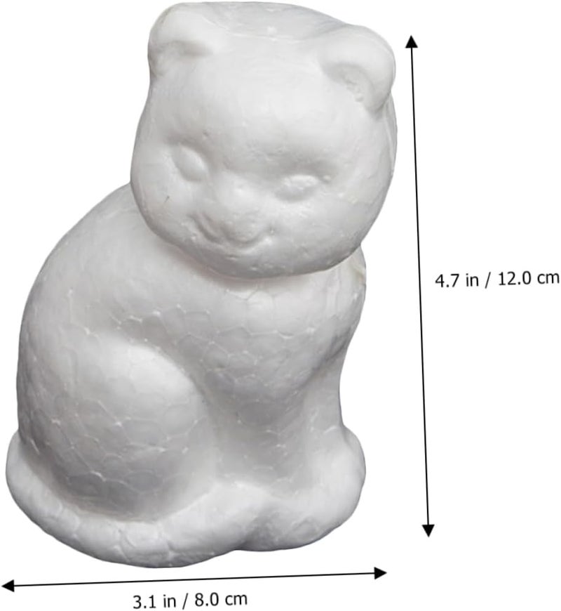 HOMSFOU 10pcs DIY Foam Cat Models for Painting and Crafts Blank Foam Model Kit for Creative Projects Lightweight and Easy to Use - Image 3
