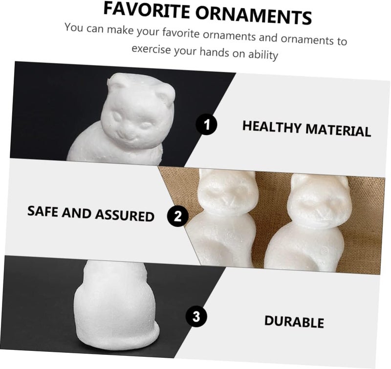 HOMSFOU 10pcs DIY Foam Cat Models for Painting and Crafts Blank Foam Model Kit for Creative Projects Lightweight and Easy to Use - Image 5