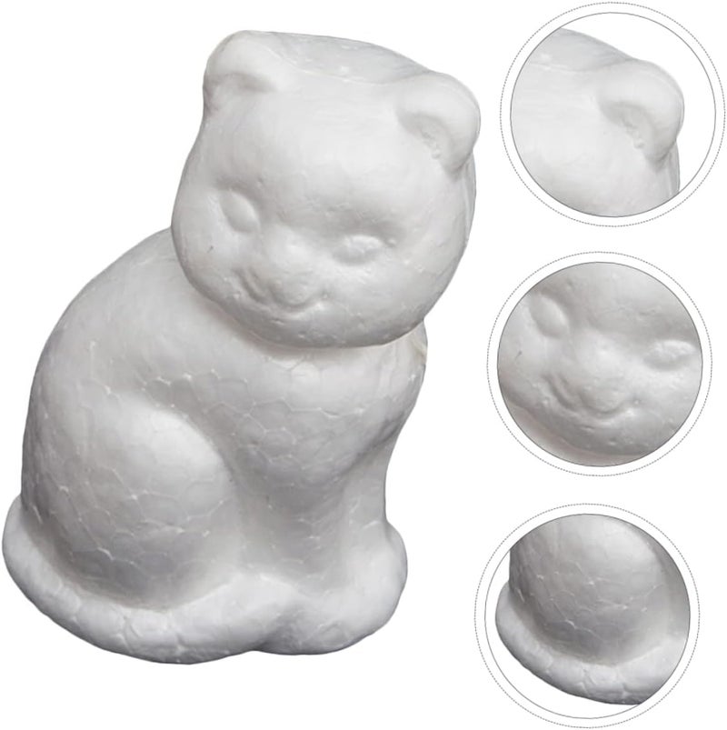 HOMSFOU 10pcs DIY Foam Cat Models for Painting and Crafts Blank Foam Model Kit for Creative Projects Lightweight and Easy to Use - Image 2