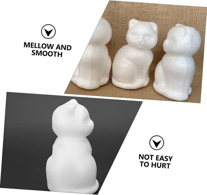 HOMSFOU 10pcs DIY Foam Cat Models for Painting and Crafts Blank Foam Model Kit for Creative Projects Lightweight and Easy to Use - Image 4