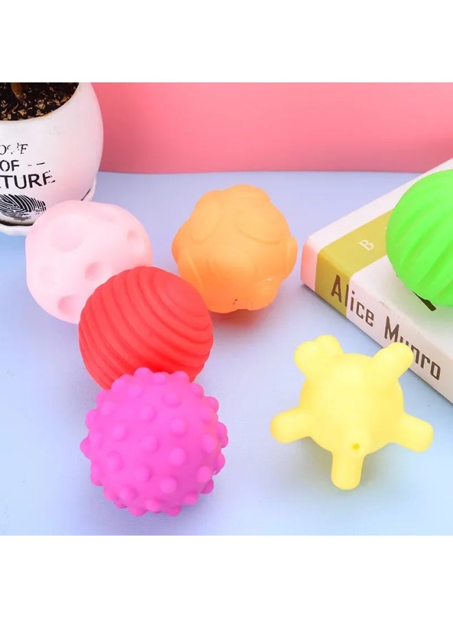 إسكدنيا كرة مطاطية ناعمة متعددة الملمس للرضع من عمر 0 ​​إلى 12 شهرًا، كرة استشعار للأطفال الزحف لعبة تدليك مادة بلاستيكية - اللون: كرة إمساك صفراء - Image 3