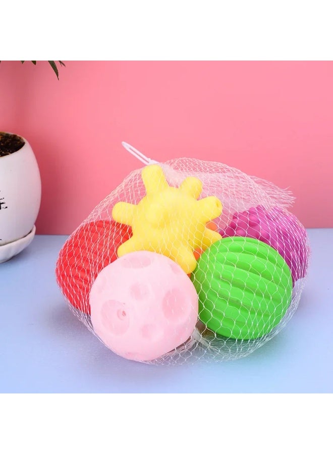 إسكدنيا كرة مطاطية ناعمة متعددة الملمس للرضع من عمر 0 ​​إلى 12 شهرًا، كرة استشعار للأطفال الزحف لعبة تدليك مادة بلاستيكية - اللون: كرة إمساك صفراء - Image 2