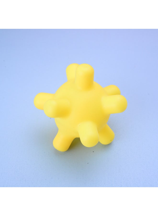 إسكدنيا كرة مطاطية ناعمة متعددة الملمس للرضع من عمر 0 ​​إلى 12 شهرًا، كرة استشعار للأطفال الزحف لعبة تدليك مادة بلاستيكية - اللون: كرة إمساك صفراء - Image 1