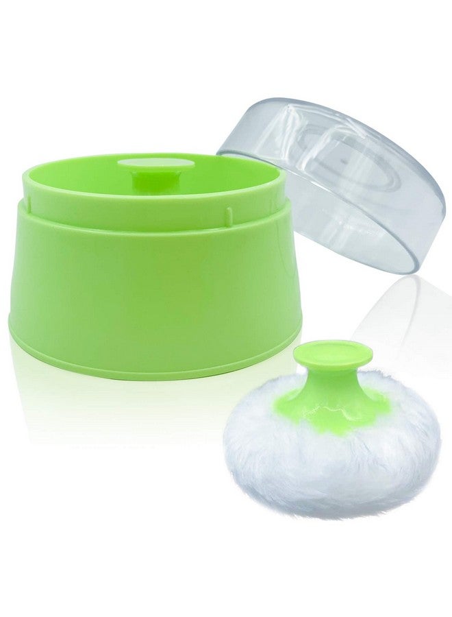 أوراسين علبة نفخة بودرة أطفال خالية من مادة BPA، علبة كبيرة بحجم 2.8 بوصة من البودرة المنفوشة للجسم بعد الاستحمام، حاوية نفخة بودرة للعناية بالوجه/الجسم للأطفال، حاوية بودرة التلك التجميلية مع حامل يدوي (أخضر) - Image 1