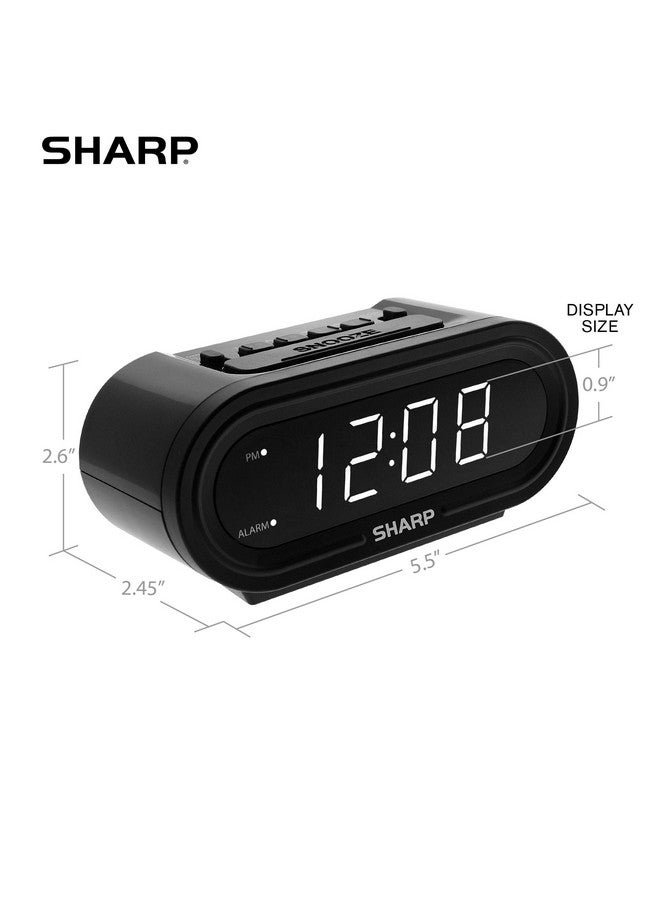 SHARP Digital Alarm with AccuSet - Automatic Smart Clock, Never Needs Setting (Midnight Black-White LED) - Image 4
