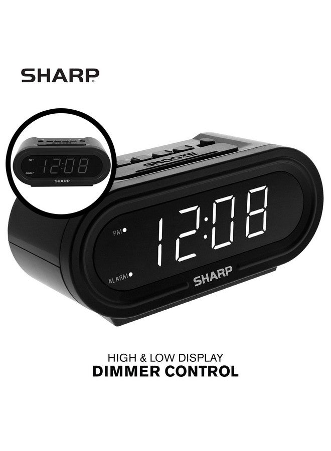SHARP Digital Alarm with AccuSet - Automatic Smart Clock, Never Needs Setting (Midnight Black-White LED) - Image 3