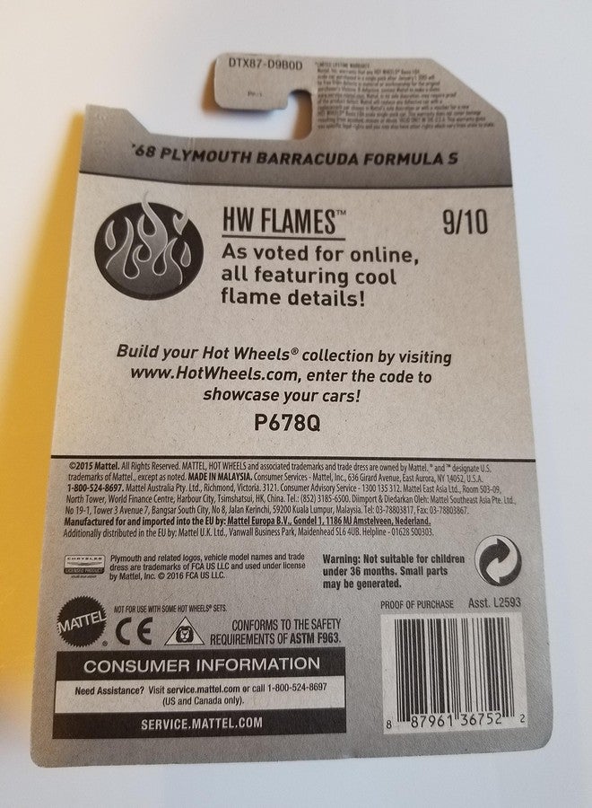 Hot Wheels 2017 ’68 Plymouth Barracuda Formula S White 87/365 - Image 2