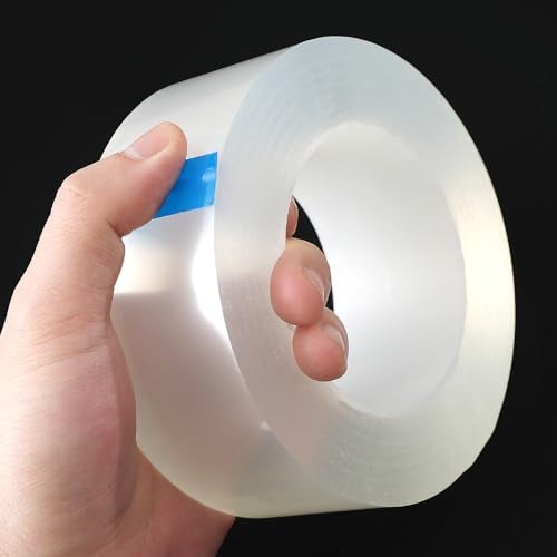 ZZJMCH Transparent Weather Sealing Tape, Clear Draft Isolation Film Tape for Door Draft Stopper, Adhesive Tape for Doors, Windows and Shower Glass Gaps - No Residue (1.2 Inch x 16Ft) - Image 4