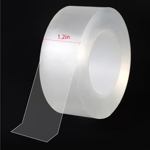 ZZJMCH Transparent Weather Sealing Tape, Clear Draft Isolation Film Tape for Door Draft Stopper, Adhesive Tape for Doors, Windows and Shower Glass Gaps - No Residue (1.2 Inch x 16Ft) - Image 2