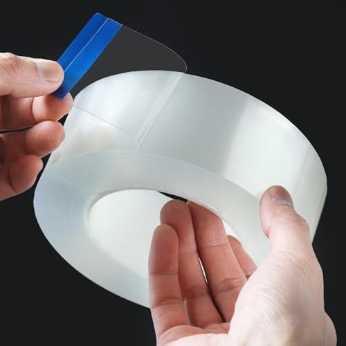 ZZJMCH Transparent Weather Sealing Tape, Clear Draft Isolation Film Tape for Door Draft Stopper, Adhesive Tape for Doors, Windows and Shower Glass Gaps - No Residue (1.2 Inch x 16Ft) - Image 5