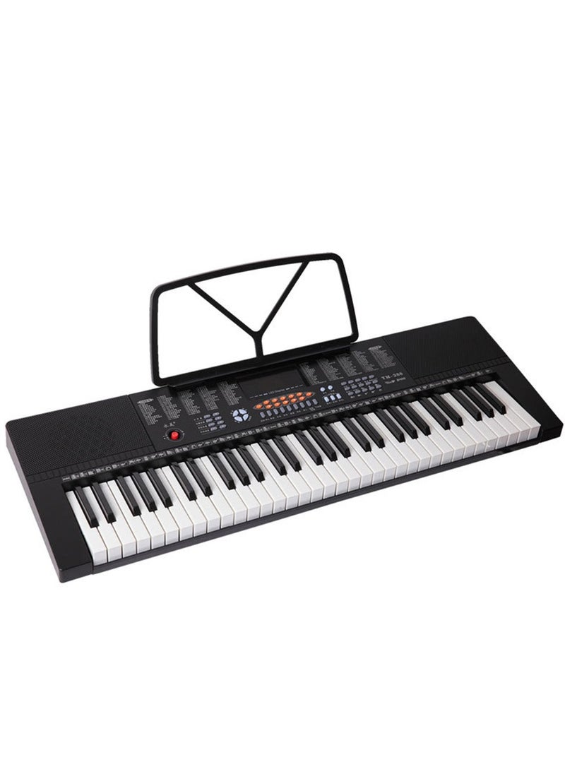 YONGMEI - 61-Key Keyboard Digital Electric Piano Keyboard & Sheet Music Stand - Portable Electronic Keyboard for Beginners Kids Adults YM-288 Keyboard Piano Black - Image 1