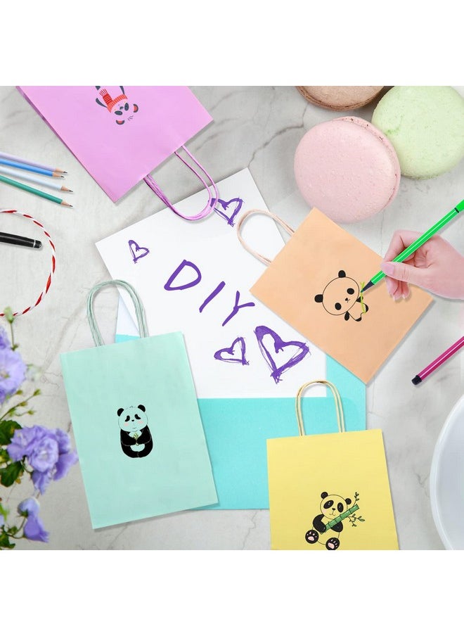 MAMUNU 28 Pcs Party Favor Gift Bags With Handles Pastel Paper Gift Bags Bulk Assorted 7 Colors Rainbow Gift Bags For Birthday Wedding Baby Shower Shopping Parties 8.6" X 6.3" X 3.2"  - Image 2