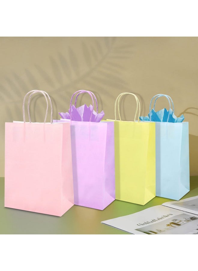 MAMUNU 28 Pcs Party Favor Gift Bags With Handles Pastel Paper Gift Bags Bulk Assorted 7 Colors Rainbow Gift Bags For Birthday Wedding Baby Shower Shopping Parties 8.6" X 6.3" X 3.2"  - Image 3