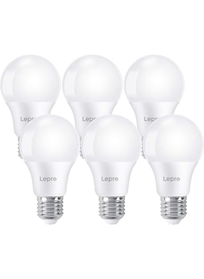 Lepro E27 Screw Bulb, Cool White 6500K, 60W Equivalent E27 LED Bulb, 8.5W 806lm Edison Screw Bulb, GLS Energy Saving E27 A19 LED Light Bulbs, Non-dimmable, Pack of 6 - Image 1