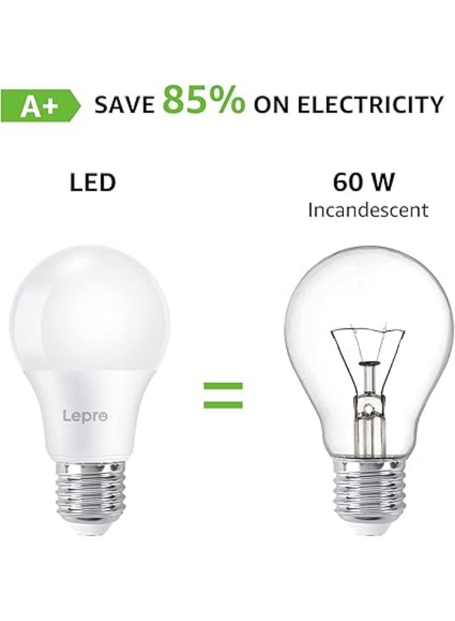 Lepro E27 Screw Bulb, Cool White 6500K, 60W Equivalent E27 LED Bulb, 8.5W 806lm Edison Screw Bulb, GLS Energy Saving E27 A19 LED Light Bulbs, Non-dimmable, Pack of 6 - Image 3