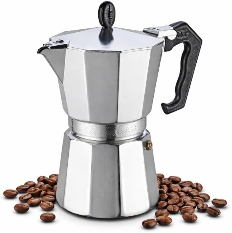 OVA 2-Cup Aluminum Espresso Percolator Coffee Maker â€“ Classic Italian Stovetop Mocha Pot for Gas & Electric Stove, Durable Home Kitchen Coffee Brewer, Easy to Use & Clean